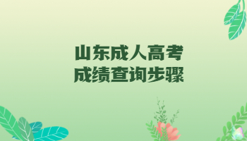 山東成人高考成績(jī)查詢步驟