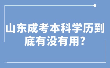 山東成考本科學(xué)歷到底有沒有用?