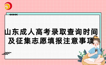 山東成人高考錄取查詢時間及征集志愿填報注意事項