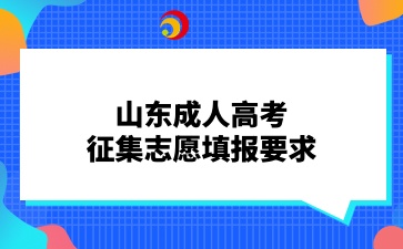 山東成人高考征集志愿填報要求