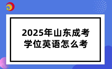 2025年山東成考學位英語怎么考