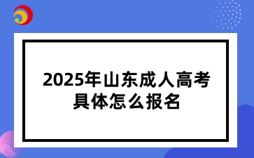 2025年山東成人高考具體怎么報名